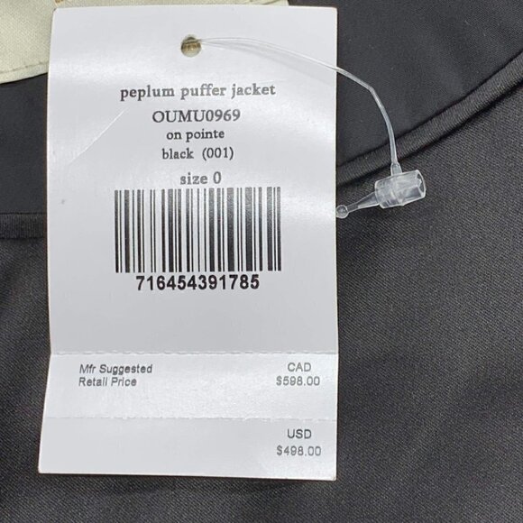 Kate Spade Black Peplum Puffer Jacket - Picture 5 of 6